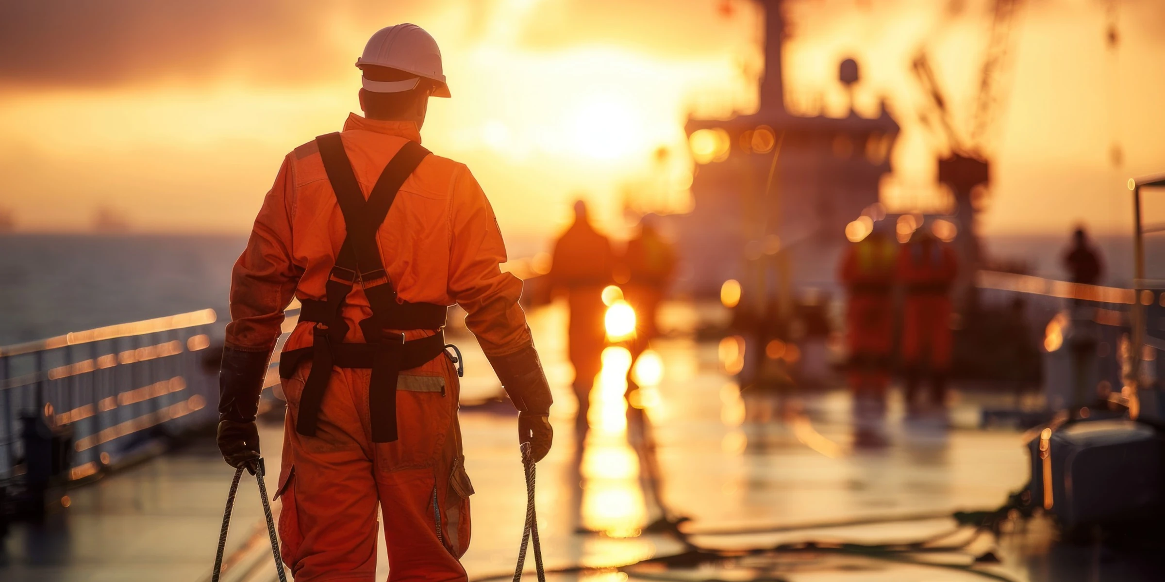 Maritime safety professional on deck